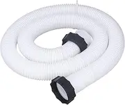 Pool Pump Replacement Hose for Intex 29060E, 1.5 Diameter Easy to Install Accessory Pool Hose with Nut for Above Ground Pools, Leakproof Filter Pump Hose for Intex (White) (1.5m)