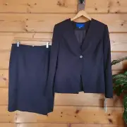 J. H. Collectibles NWT Suit Set Brown Twill Blazer Jacket 10 Pencil Skirt Size 8