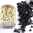 500pcs Aluminium & Silicone Micro Link Rings Lined Beads for Hair Extension Tool