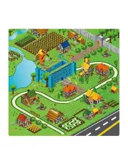 [SOGA] Street Map Play Mat Educational Baby Theme Park Area Rugs in Multi