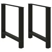 vidaXL Dining Table Legs Black 2 pcs 80x(72-73) cm Steel