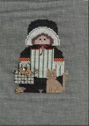 Thanksgiving-Matching Set Pilgrim Man & Woman -Finished Handstitched