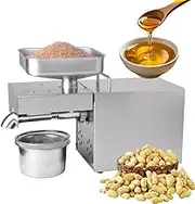 Kitchen Oil Press Machine, Home Commercial Automatic Oil Press Extractor, Household Nut and Seed Oil Expeller, Stainless Steel Cold/hot Press Maker, Commercial Oil Extractor for Walnut Linseed