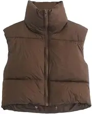 [Generic] Padded Jacket Vest Winter Coat Fine Workmanship Sleeveless Softness Long-lasting Cropped Fashion Warm Outfit