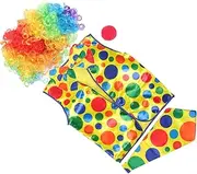 Abaodam Costume for Men Adult Clown Outfit Wig Bow Tie Vest Party Supplies Clown Accessory Set