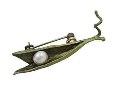 MICHAEL MICHAUD Pea Pod Single Pearl Pin/Brooch 5781