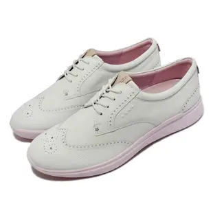 Ecco 高爾夫女鞋 W Golf S-Classic 白 粉紅 雕花 防水鞋面 高球【ACS】 10270301007
