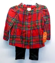 Wonder Nation Holiday Baby Girls Top & Pleather Pants 2-Piece Set Sz 12 Mos NWT