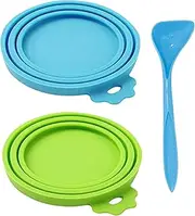 3Pcs/Set Pet Food Can Covers Lids with Spoon Universal Leak-Proof Safe Silicone Cat Food Can Covers Lids for Dog Cat Pet for Dog