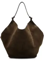 Khaite Lotus Medium Suede Tote - Chocolate One Size