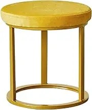Dressing Table Stool With Metal Base, Vanity Bench, Upholstered Decorative Furniture, Iron Dining Table Stool, Fashion Low Stool With Non-Slip Silent Feet, 28x28cm-J
