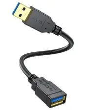 Short USB 3.0 Extension Cable 1 Feet, USB 3.0 Type A Male to A Female Extensi...