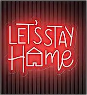 Sign Lamp Let's Stay Home Neon Sign Home For Bedroom Living Room Aesthetic Home Decor 50cm(F)