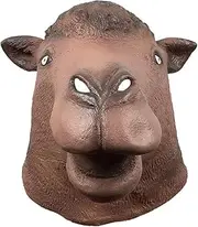 ZZHMASPLAY Camel Halloween Mask for Adult Men Women,Animal Full Head Masks Costume Dress Up Props for Cosplay Party, Premium Latex Mask