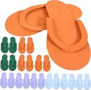 Kisangel 24 Pairs Disposable Slippers Slip Spa Sandals for Men Women for Beach Parties Salons Hotels and Home Use Random Colors Random Color