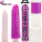Clone A Willy Kit Penis Molding Set DIY Hens Couples Neon Purple Vibrator Dildo