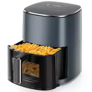 6 Qt Grey Air Fryer - Roast, Reheat, Dehydrate, Bake & Steam, 400°F Max