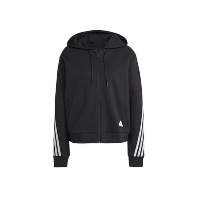 (W) Adidas Future Icons 3-Stripes Full-Zip Hoodie Black - KR Sizing