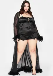 Miss Blissful Baddie Feather Robe