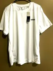Adidas Men's White Polyester Logo T-Shirt NWT