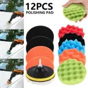 12pcs 5" Polishing Pads Buffing Waxing Kit Set For Car Polisher Sponge Drill AU☛
