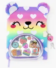 Claire’s Panda Bear Sticker Plush Lock Doary New with Tags
