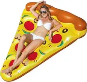 Chamgeco Giant Pool Float 180x150cm, Pizza Slice Swimming Pool Float, Fun Floaties Pool Raft with 2 Cup Holders, Inflatables Floating Rafts Air Mattress Ride-on Lounge Raft Swim Rings (Pizza)