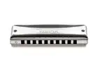 SUZUKI 10 holes Harmonica Fabulous series ‎F-20J-c C key Brass Silver Plate NEW