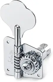 Schaller Original F-Series BMF Machine Heads, Chrome, 4L, BMF, Solid Headstock Post 20.3 mm, Machine Heads for Electric Bass - Set of 4
