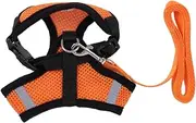 BCOATH Adjustable Breathable Mesh Dog Leash Vest for Small Pets Puppies and Cats Chest Back Strap S Orange for Comfort and Style