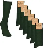[No Cold Feet] Fun Green Colorful Novelty Socks for Men for Dress Casual Formal Groomsmen Wedding, 6 Pack