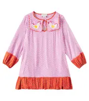 [Stella McCartney Kids] Stella McCartney Kids Embroidered twill dress Y 6 pink