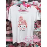 ♥小花花日本精品♥HELLO KITTY美樂蒂經典大頭櫻花印花棉質白上衣T恤百搭舒適好穿出遊外出必備32064902