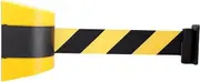 Retractable Queue Barrier Belt, Fixed Wall Mount Retractable Belt Barrier Crowd Control barricades Crowd Control Wall Barrier Isolation Tape for Management(Yellow,2meters)