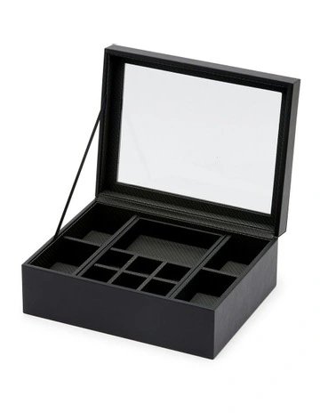 [One Six Eight London] William Watch and Cufflink Box in Black