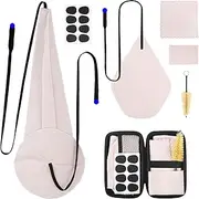 Saxophone Cleaning Kits with Case for Saxophone and Clarinet Flute Trumpet Instruments,8PCS Saxophone Mouthpiece Cushion,Mouthpiece Brush Microfiber Cleaning Cloth（Beige）