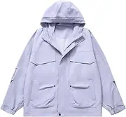 [ALTALIVA] Rain Coat for Men, Waterproof Lightweight Rain Jacket with Hood, Motorcycle Rain Gear Windbreaker Mountain Sport Jacket for Hiking Golf Running (Light Purple,XL), Light Purple