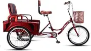 Three Wheel Bike, Adult Tricycle 3 Wheel Bikes 20inch Cruise Trike with Shopping Basket Adult Bicycle for Parents to Pick Up & Drop Off Children Load 250KG Cycling Pedalling