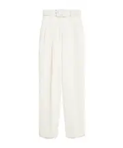 Max Mara Belted Turn-Up Hem Trousers IT40,IT42,IT38 white