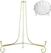 EupHHonycs Plate Stand Display Folding Design 11.8 Inch Picture Stands for Tables Gold Anti-Slip Plate Holder Display Stand for Displaying for Book, Art Piece, Photo and Platter