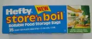 Hefty Store'n Boil Plastic Food Storage Bags 35 Quart Size 1979 Mobil Chemical