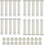 20 Pack Plastic Pool Joint Pins & Rubber Seals for Intex 13'-24' Above Ground Round Metal Frame Pools and Rectangular Metal Frame Pools Pools Replacement Parts