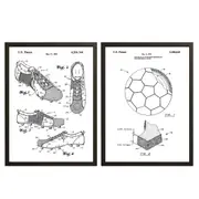[Namly Design] Patent Drawing Poster - Soccer and Shoe Inventions / Set of 2