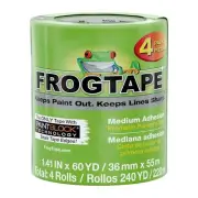 FrogTape Multi-Surface Tape, Green, 1.41 Inches x 60 Yards, 4 Pack