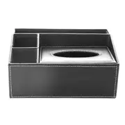 Tissue Box Cover, Remote Control Holder Tissue Box Holder Stationery Box Covers Leather Box Cover f