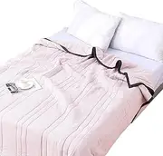 Cooling Blanket | Breathable Thin Cooling Blanket for Hot Flashes | Lightweight Machine Washable Summer Comforter Regulates Body Temperature and Moisture