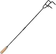 Fire Pit Outdoor Fire Poker, Fire Pit Poker, Heavy Duty Fire Pit Poker, 33" Fire Poker with Wooden Handle for Firepit, Long Portable Campfire Poker, Outdoor Fire Pit Poker