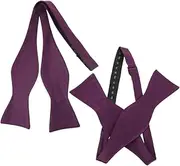 [Generic] Men's Solid Purple Bowties Self Tie Bow Ties for Men Groomsmen Bow Tie Wedding Tie Fashionable Accessory