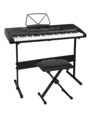 [Alpha] 61 Keys Electronic Piano Keyboard with Stand Stool Lighted