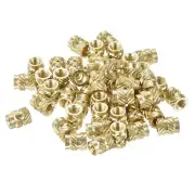 Knurled Insert Nut M3 x 6mm L x 5mm OD Female Thread Brass Embedding Nut 150 Pcs
